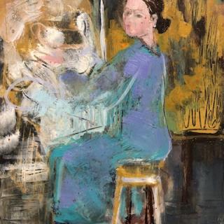  L'artiste assise  12,6x18 h/c